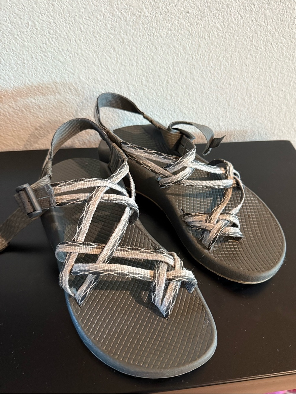 Women's Chacos - Gray Double Strap w/ Toe Loop